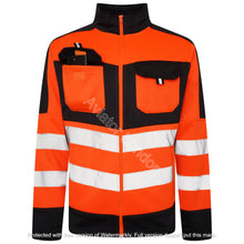 Load image into Gallery viewer, High Vis 4 Pockets Stand Collar Zipper Hoodie - Orange/Navy
