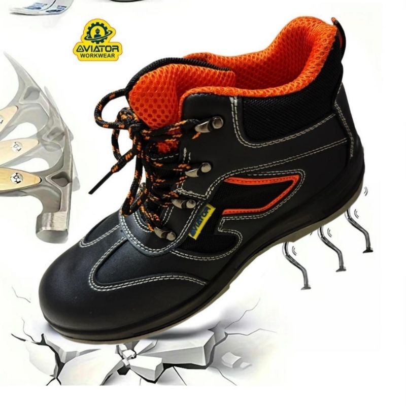 Aviator Workwear Safety Boots – Steel Toe, Anti-Slip & Shock-Absorbing