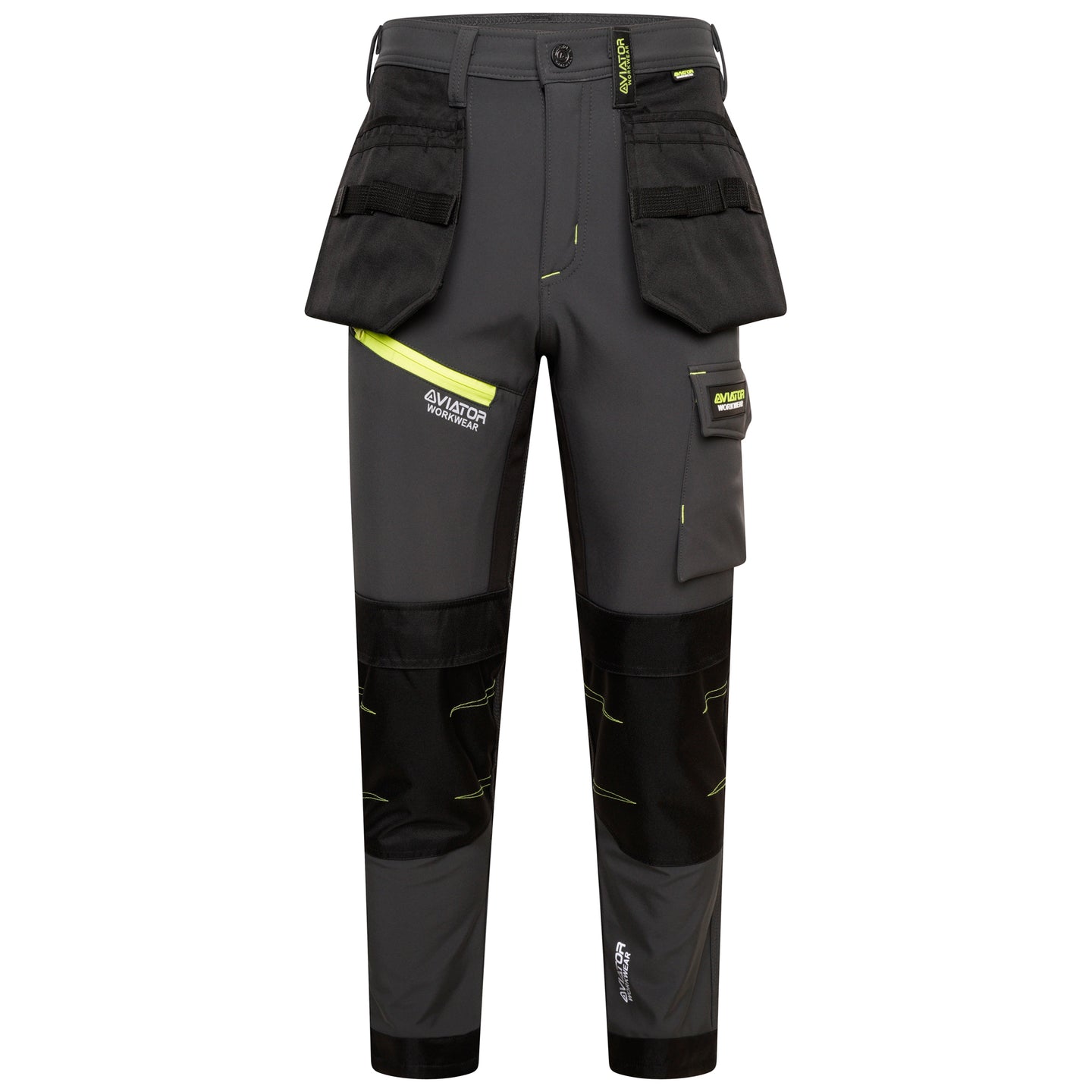 Men's Softshell Waterproof cargo Workwear Trousers - Grey