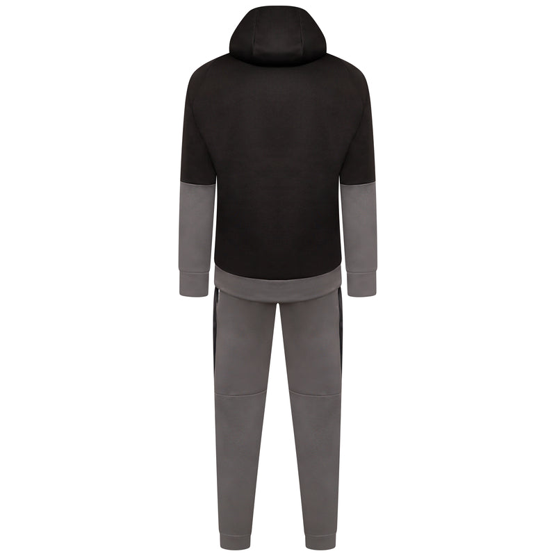Mens Tracksuit Two Tone With Reflective Tap BLACK/GREY