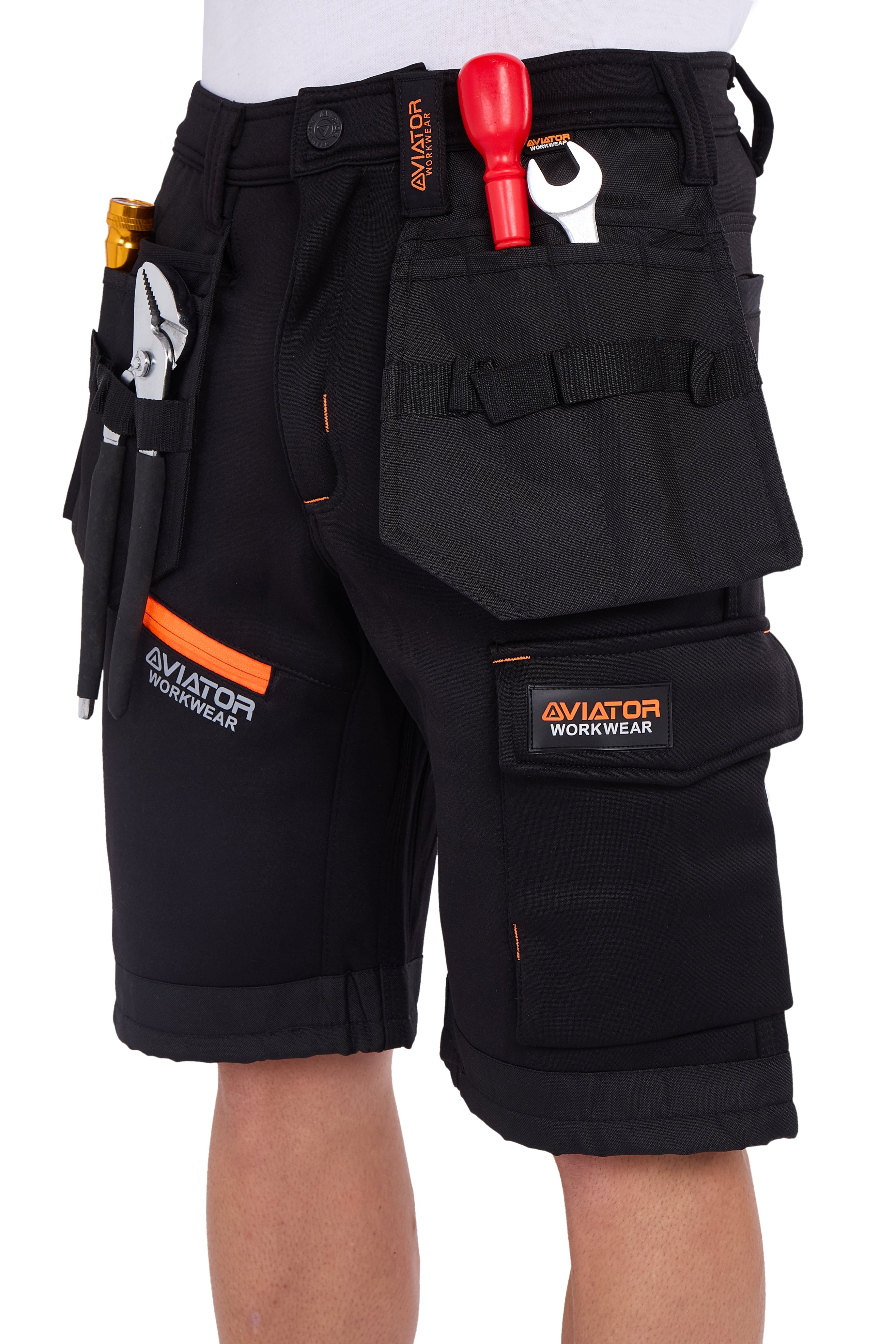 Professional Tactical Threads Strategic Men's Polyester cargo Workwear Short- Black