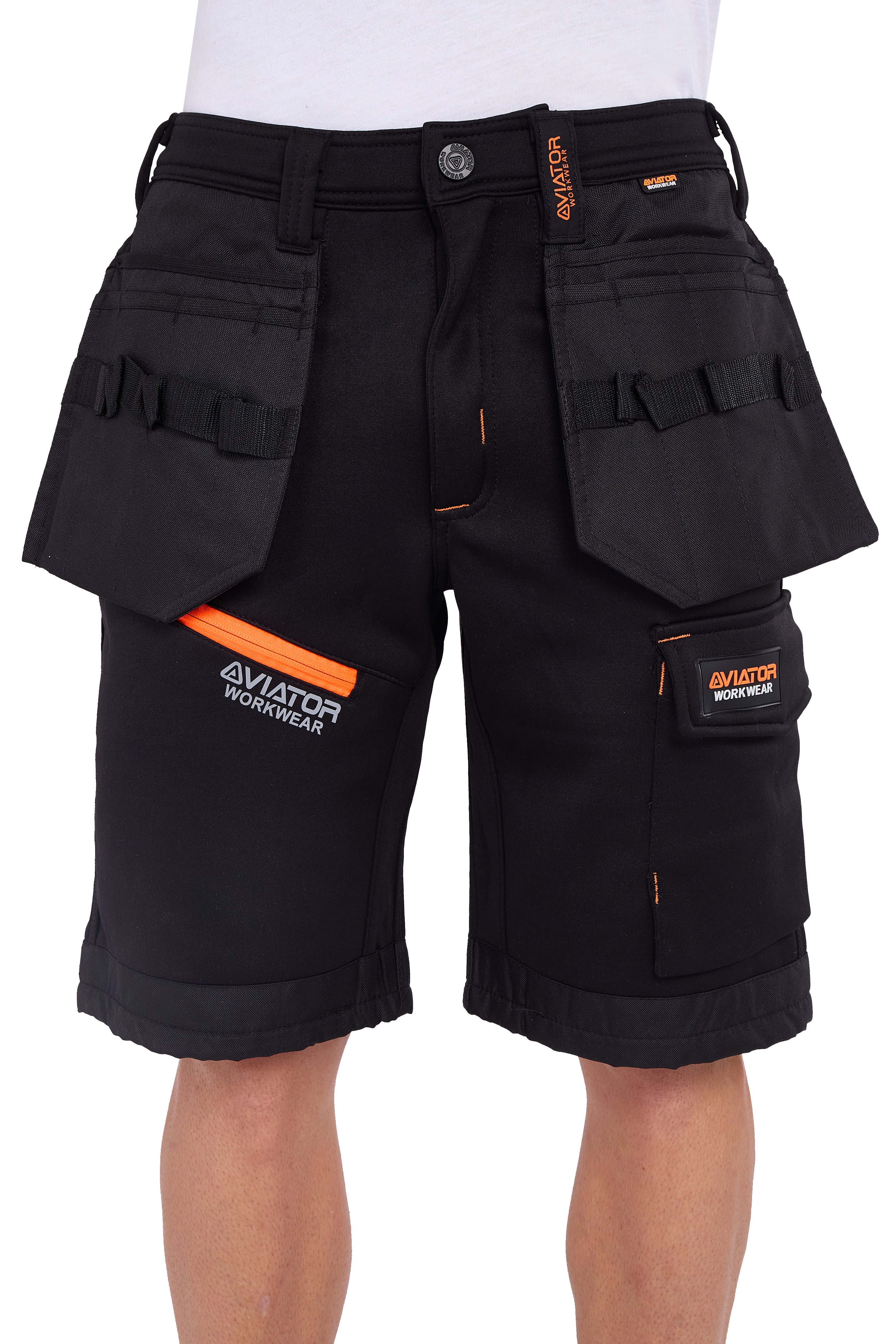 Professional Tactical Threads Strategic Men's Polyester cargo Workwear Short- Black