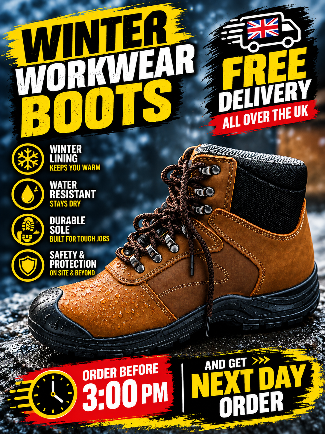 Men’s Composite Toe Safety Work Boot – Style 1324