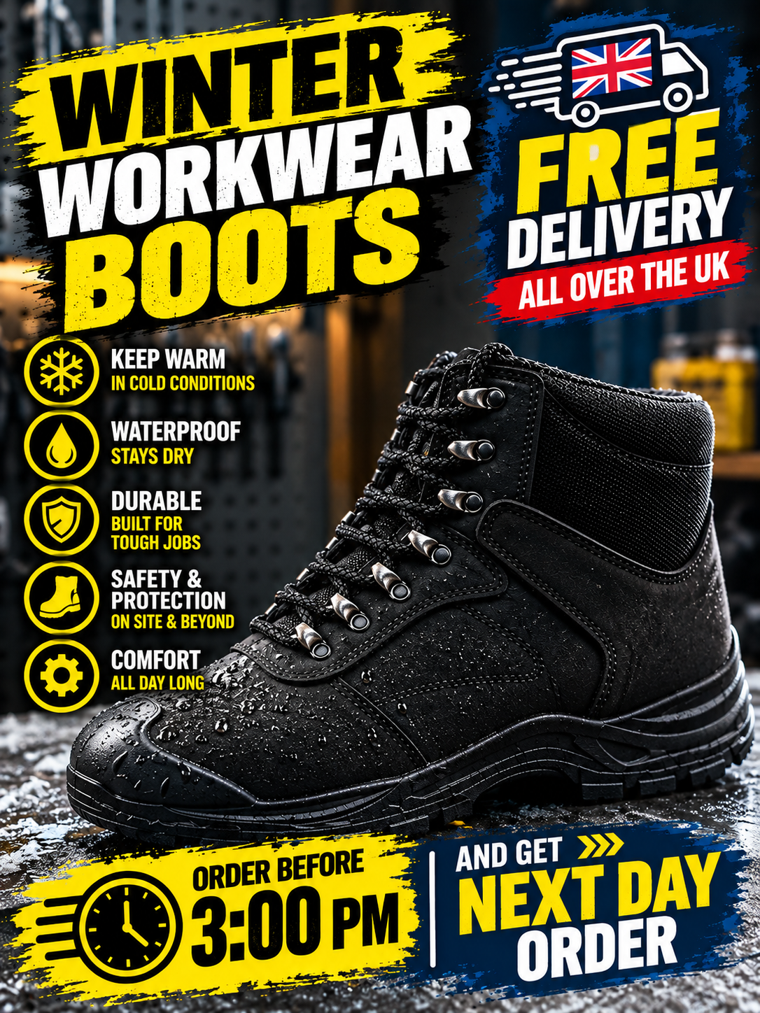 Men’s Composite Toe Safety Work Boot – Style 1224