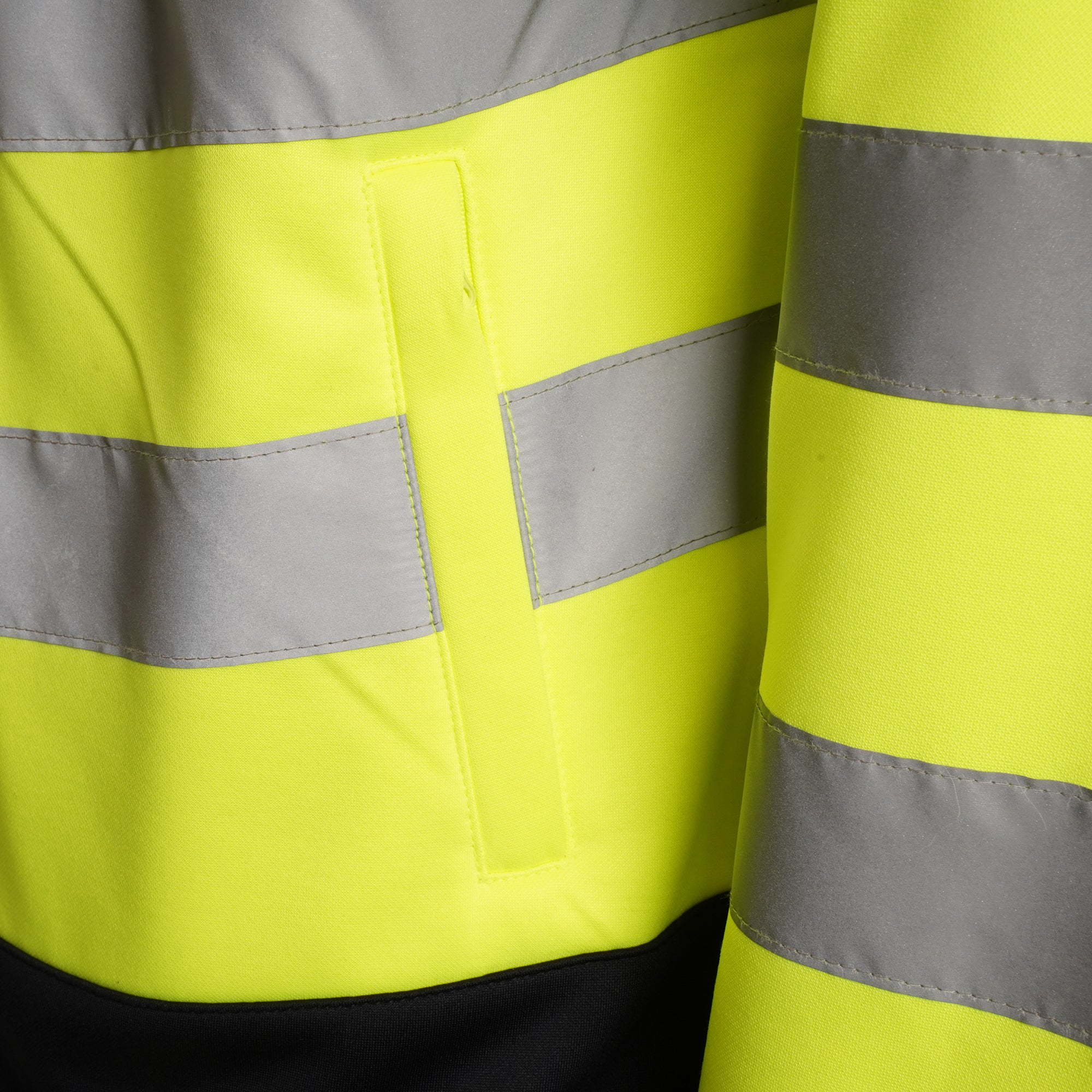 High Vis 4 Pockets Stand Collar Zipper Hoodie - Yellow/Navy