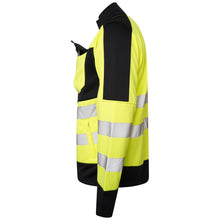 Load image into Gallery viewer, High Vis 4 Pockets Stand Collar Zipper Hoodie - Yellow/Navy
