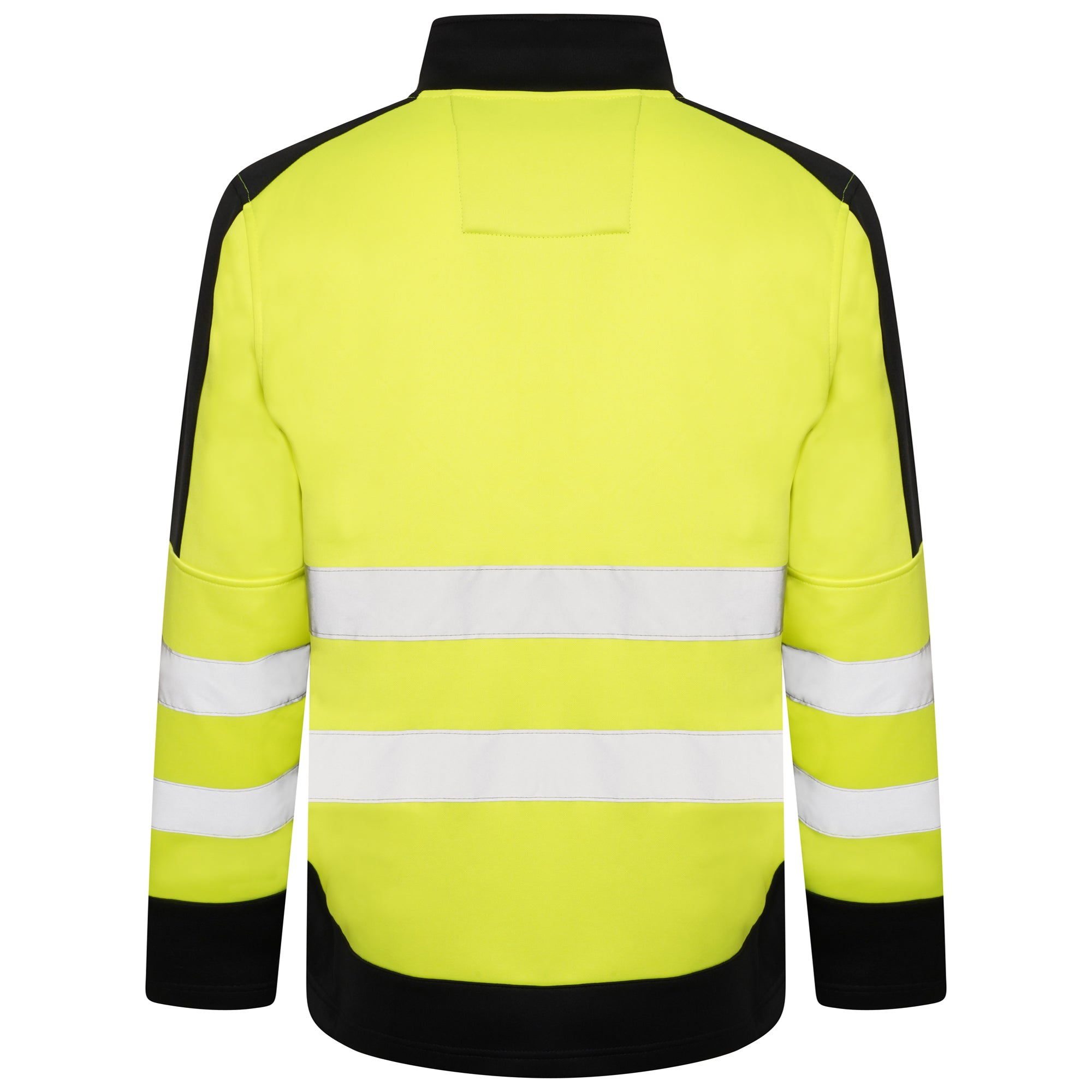 High Vis 4 Pockets Stand Collar Zipper Hoodie - Yellow/Navy