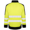 High Vis 4 Pockets Stand Collar Zipper Hoodie - Yellow/Navy