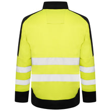 Load image into Gallery viewer, High Vis 4 Pockets Stand Collar Zipper Hoodie - Yellow/Navy
