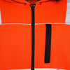 High Vis 4 Pockets  Zipper Hoodie -Orange / Navy