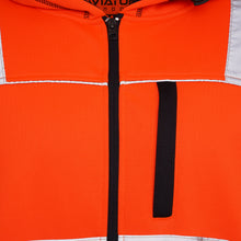 Load image into Gallery viewer, High Vis 4 Pockets  Zipper Hoodie -Orange / Navy
