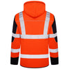 High Vis 4 Pockets  Zipper Hoodie -Orange / Navy