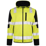 High Vis 3 Pockets 5 thread Zipper Hoodies - Yellow/Navy