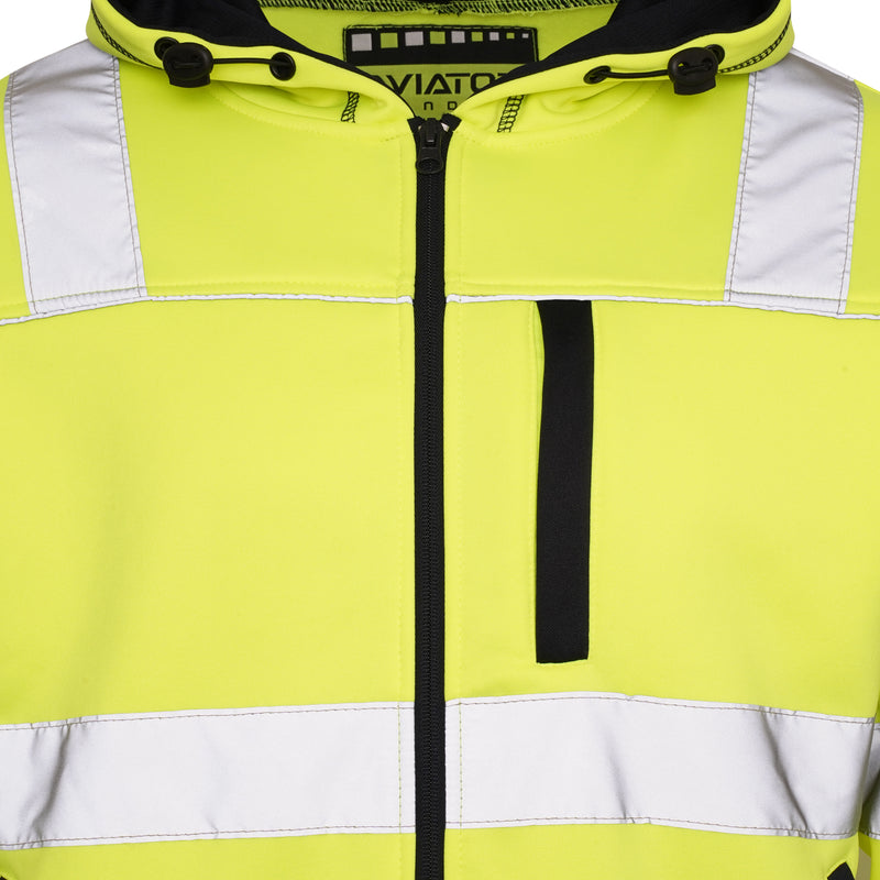 High Vis 3 Pockets 5 thread Zipper Hoodies - Yellow/Navy