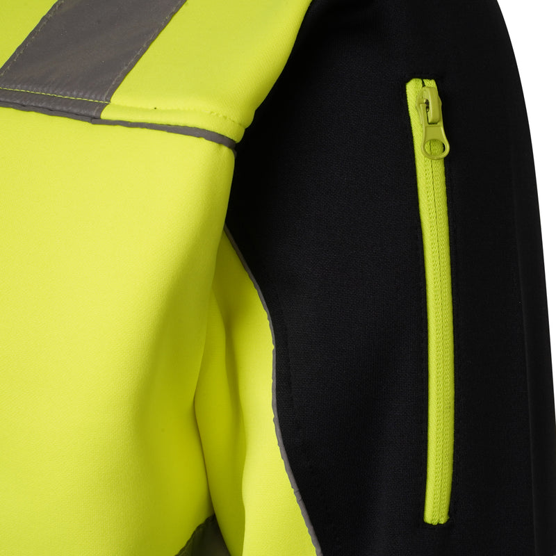 High Vis 3 Pockets 5 thread Zipper Hoodies - Yellow/Navy