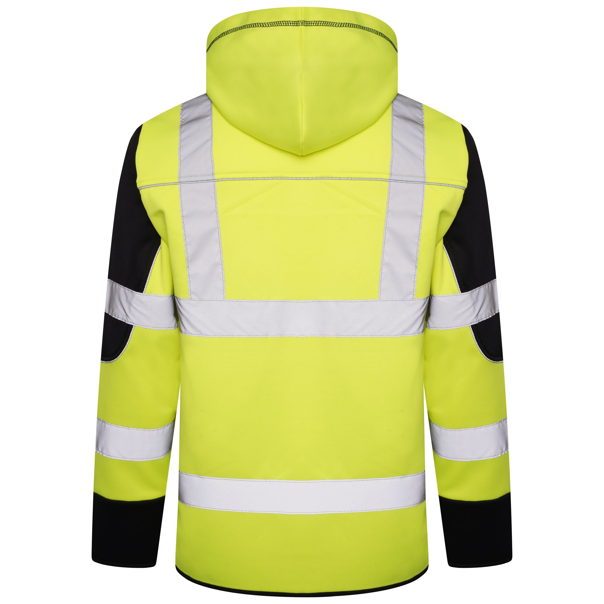 High Vis 3 Pockets 5 thread Zipper Hoodies - Yellow/Navy