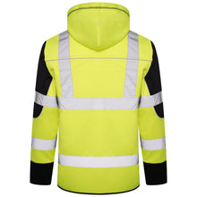 Load image into Gallery viewer, High Vis 3 Pockets 5 thread Zipper Hoodies - Yellow/Navy

