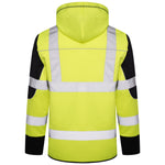 High Vis 3 Pockets 5 thread Zipper Hoodies - Yellow/Navy