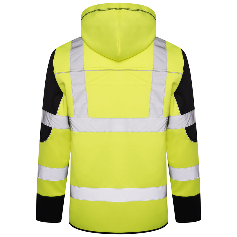 High Vis 3 Pockets 5 thread Zipper Hoodies - Yellow/Navy