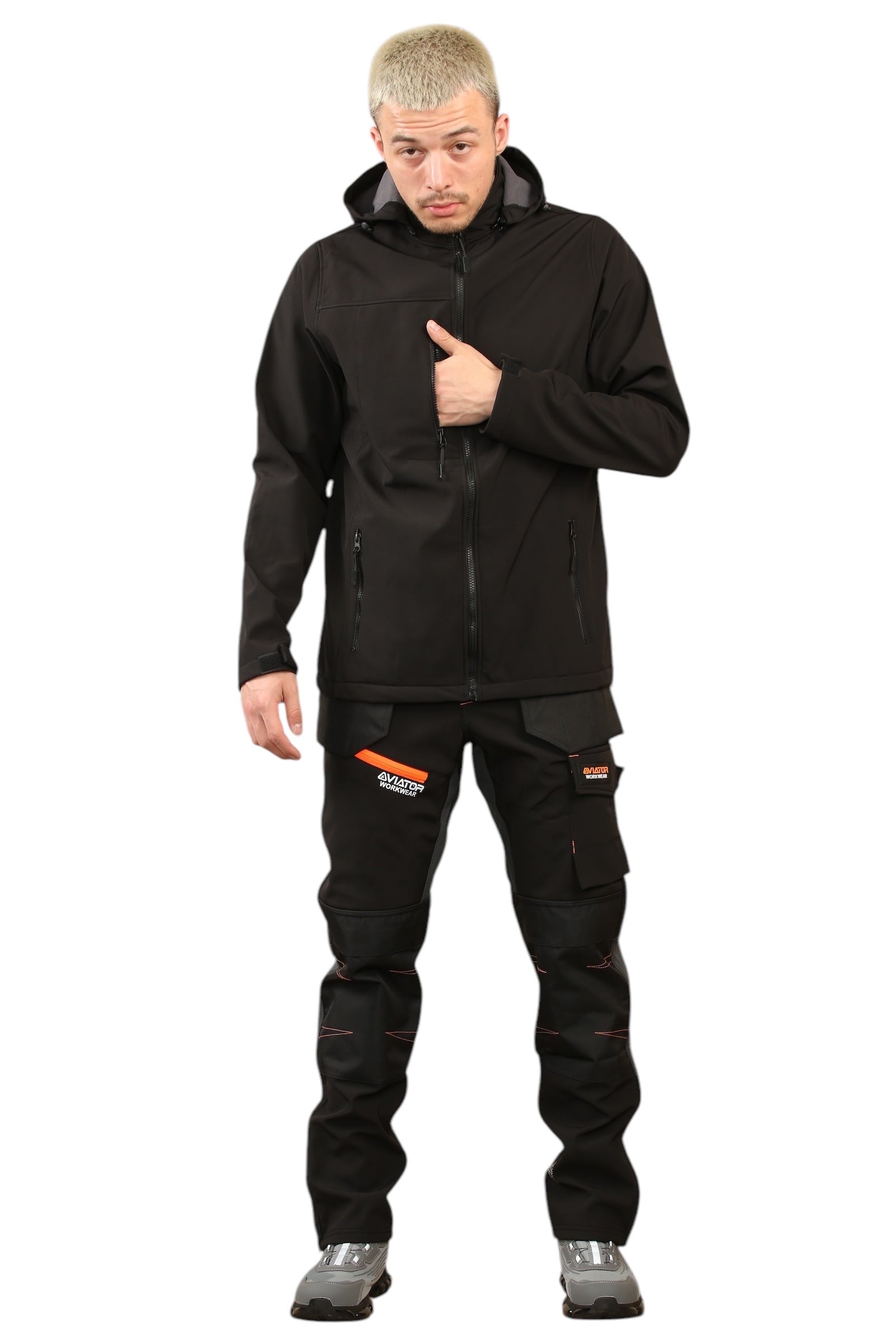 Mens Waterproof Work Trousers – Softshell Cargo Design with Holster Pockets