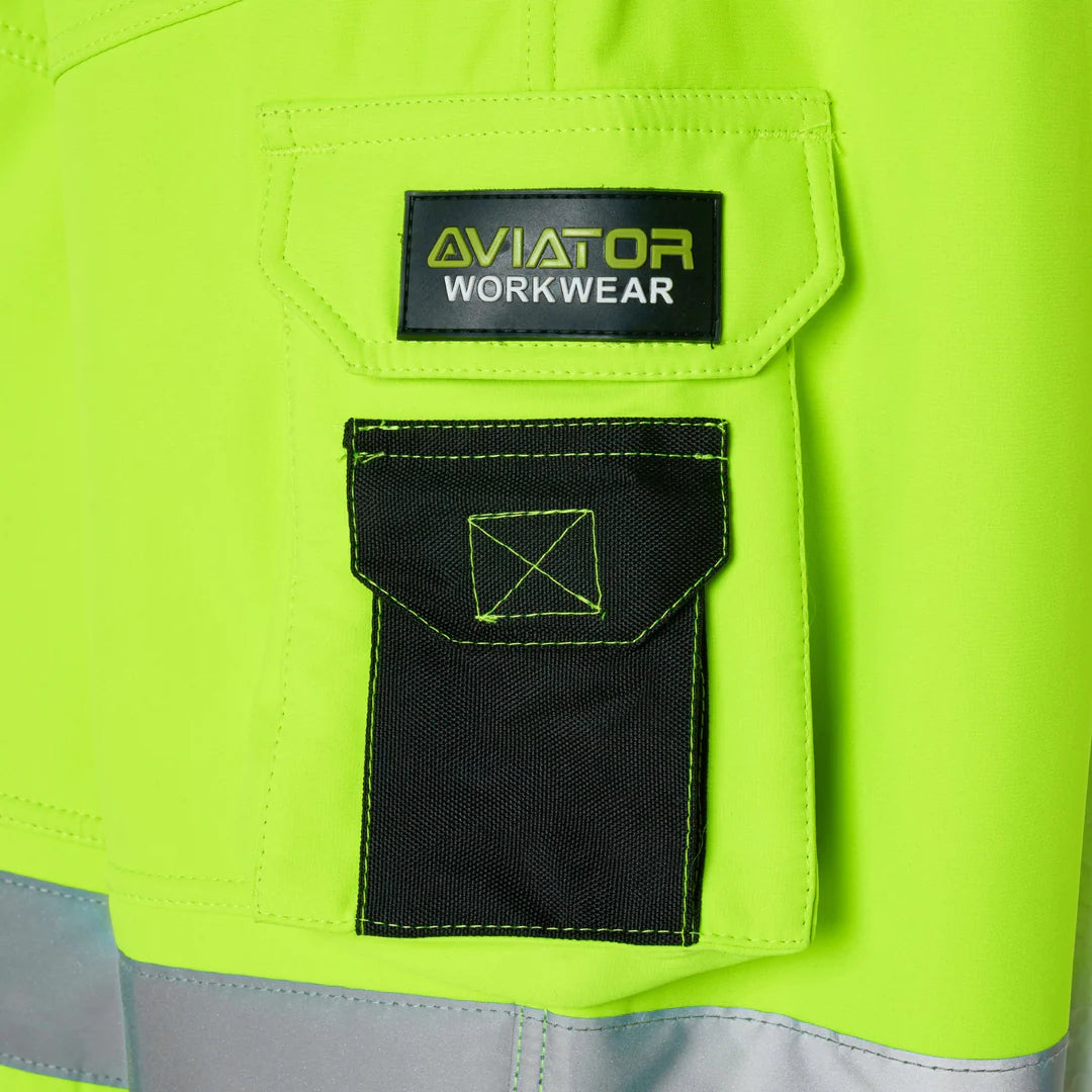 Hi Vis Waterproof Work Trousers – Men’s Softshell Cargo Workwear