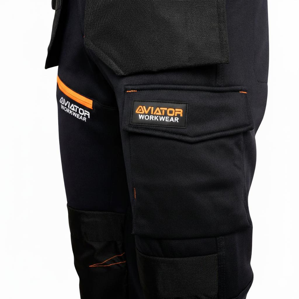Mens Waterproof Work Trousers – Softshell Cargo Design with Holster Pockets