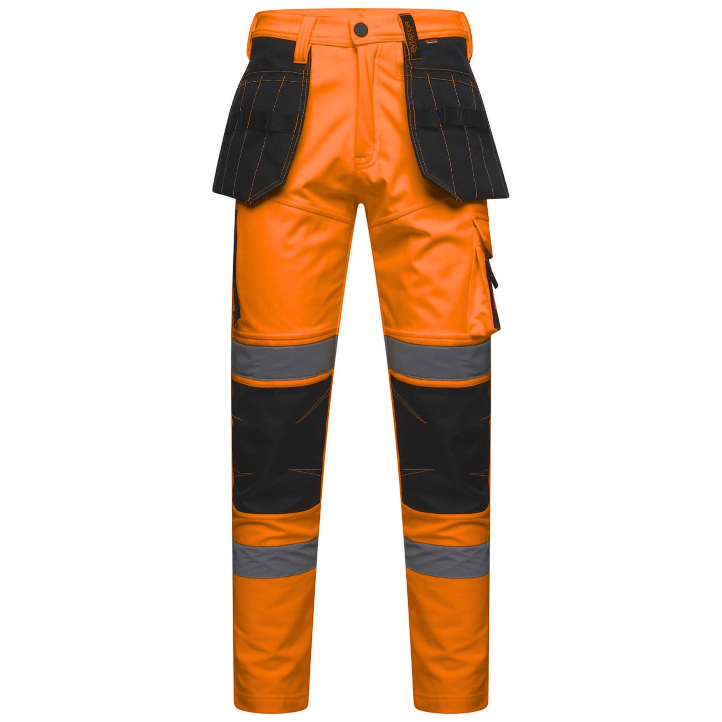 Men's Hi vis Waterproof Softshell cargo Workwear Trousers - Orange