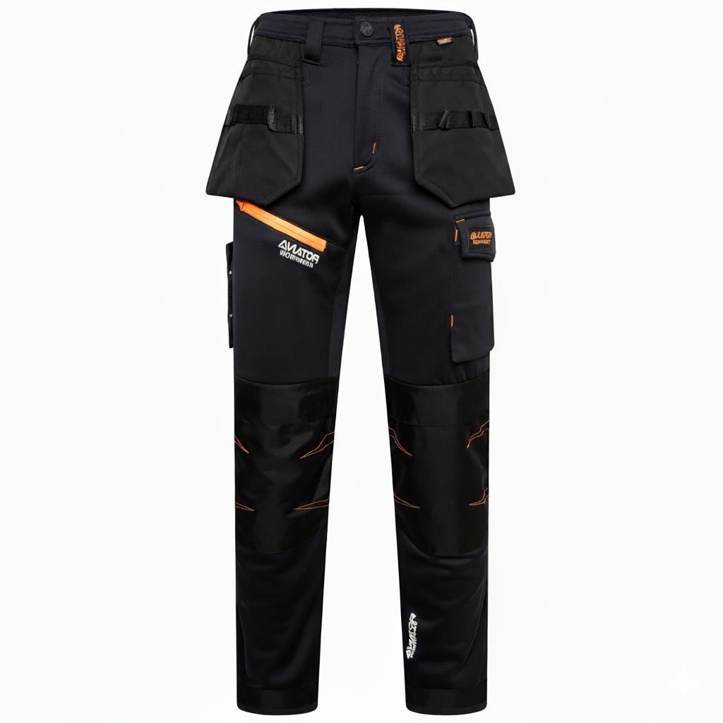 Mens Waterproof Work Trousers – Softshell Cargo Design with Holster Pockets