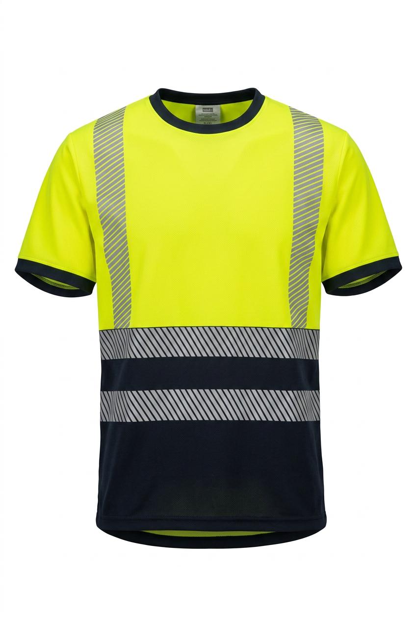 Heat press ISO 20471 Class 2 T-Shirt Yellow/Navy