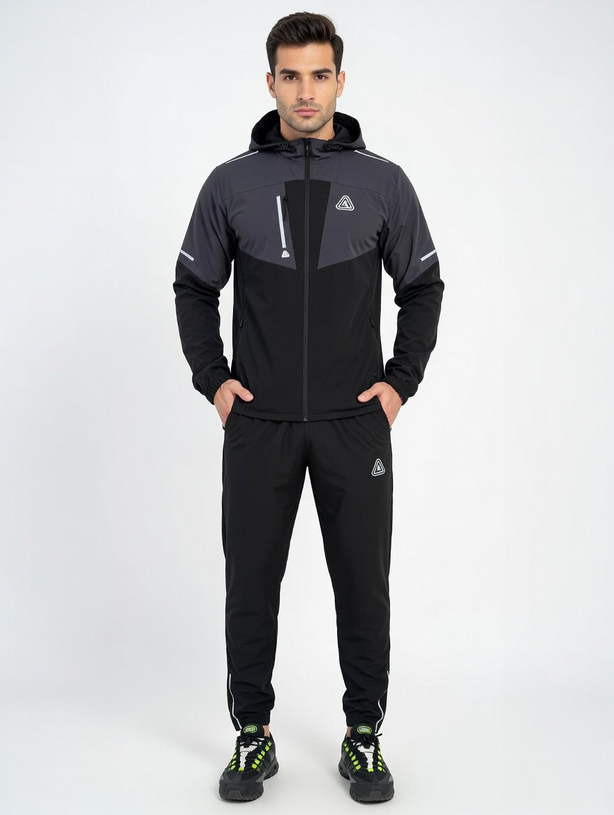 Aviator London Men's Performance Tracksuit – Lightweight Hooded Jacket & Tapered Training Pants