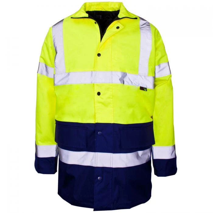 Hi Vis Parka Jacket – Waterproof Quilted High Visibility Safety Coat