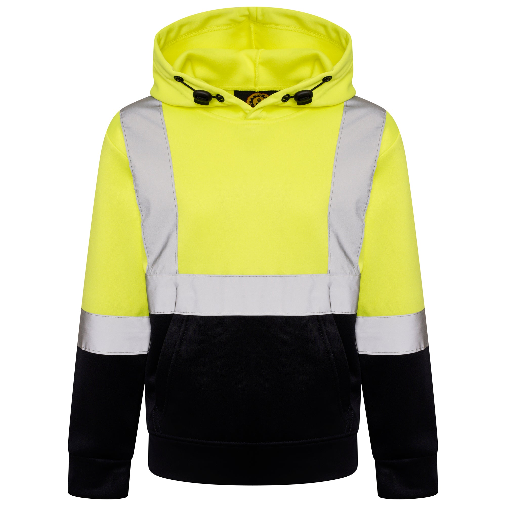 High Vis Kids Pullover Hoodie - Yellow/Navy