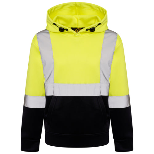 High Vis Kids Pullover Hoodie - Yellow/Navy