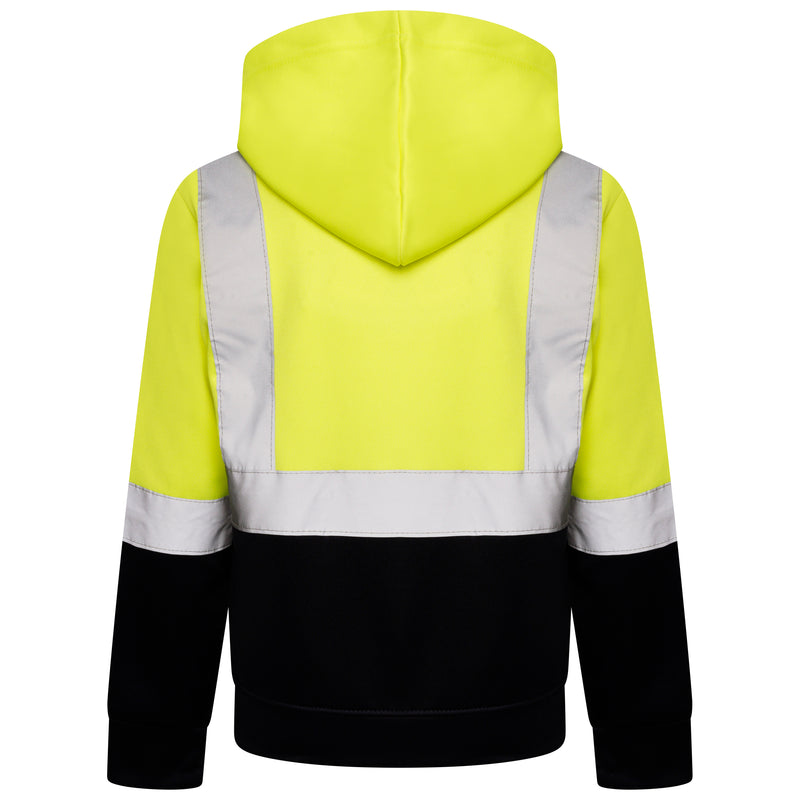 High Vis Kids Pullover Hoodie - Yellow/Navy