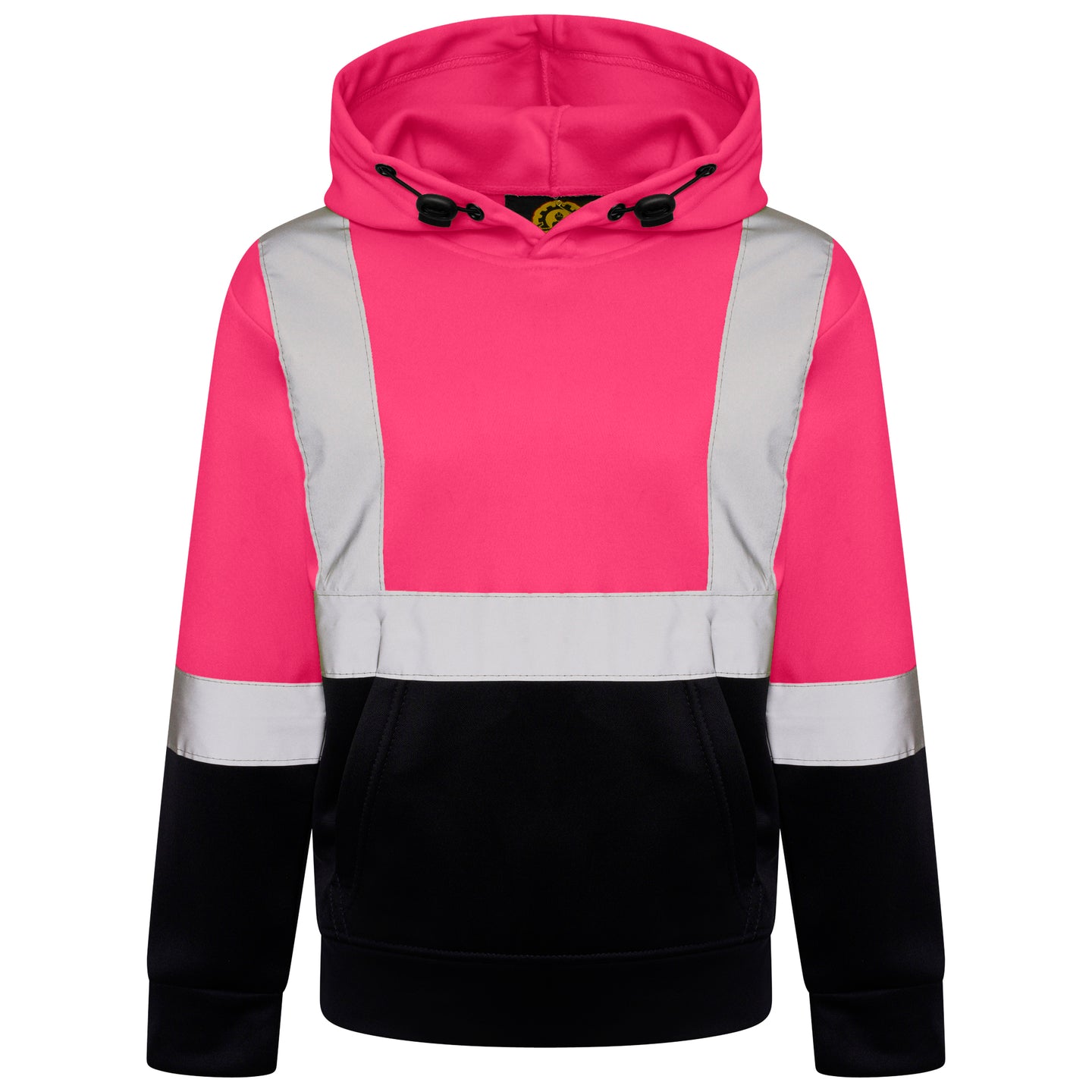 High Vis Kids Pullover Hoodie - Pink/Navy