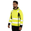 High Vis 2 Side Long Pockets Pullover Hoodie - Yellow / Navy