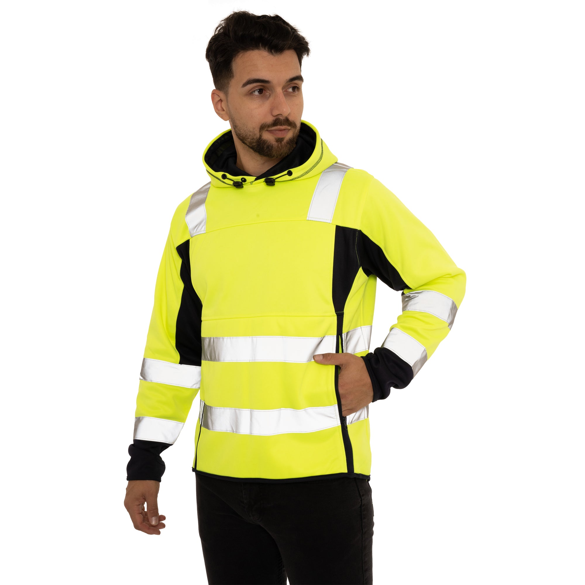 High Vis 2 Side Long Pockets Pullover Hoodie