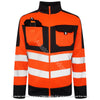 High Vis 4 Pockets Stand Collar Zipper Hoodie - Orange/Navy