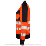 High Vis 4 Pockets Stand Collar Zipper Hoodie - Orange/Navy