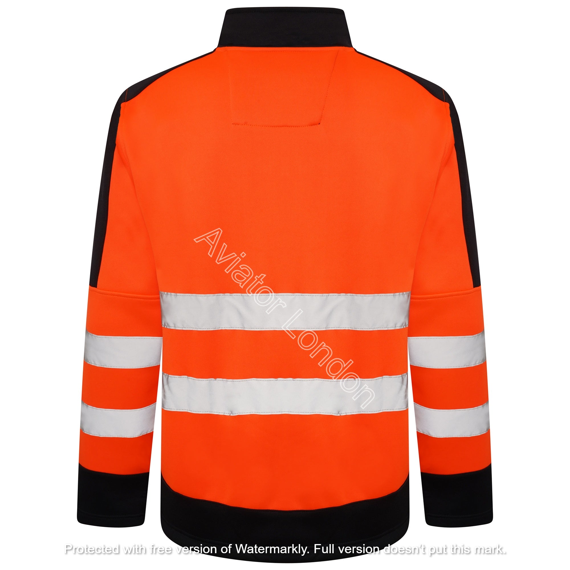 High Vis 4 Pockets Stand Collar Zipper Hoodie - Orange/Navy