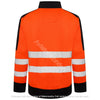 High Vis 4 Pockets Stand Collar Zipper Hoodie - Orange/Navy