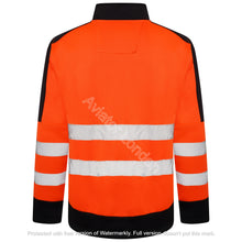 Load image into Gallery viewer, High Vis 4 Pockets Stand Collar Zipper Hoodie - Orange/Navy
