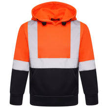 Load image into Gallery viewer, High Vis Kids Pullover Hoodie - Orange/Navy
