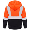 High Vis Kids Pullover Hoodie - Orange/Navy