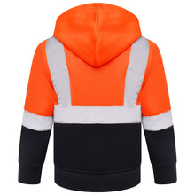 Load image into Gallery viewer, High Vis Kids Pullover Hoodie - Orange/Navy
