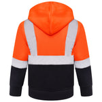 High Vis Kids Pullover Hoodie - Orange/Navy