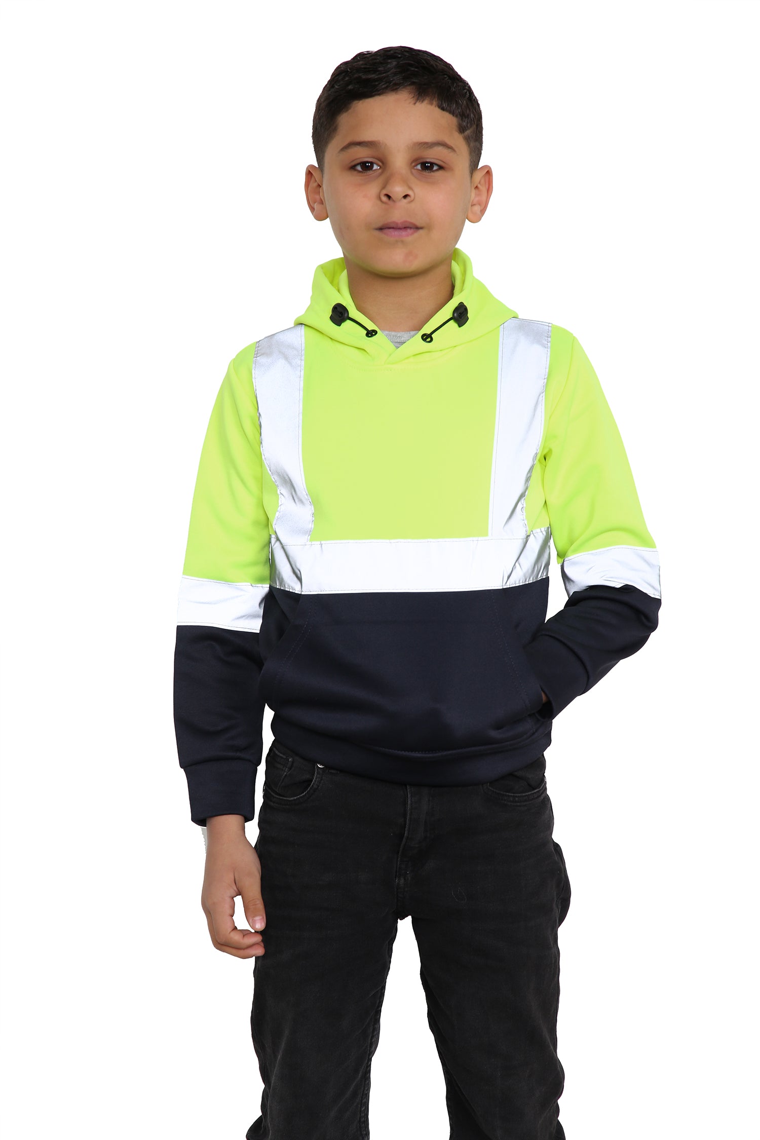 Kids Hi Viz Vest Children's High Vis Jacket Visibility Waistcoat Top Safe Hoodie