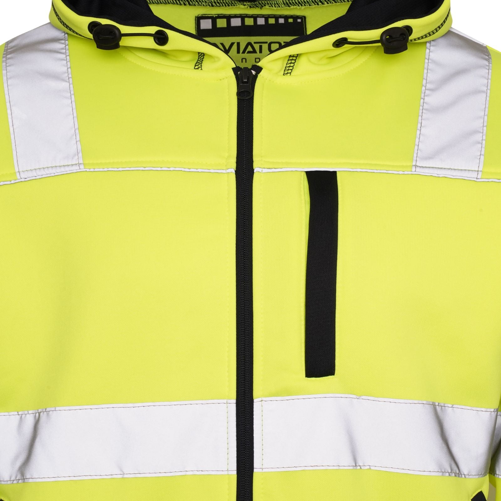 High Vis 4 Pockets  Zipper Hoodie - Yellow / Navy