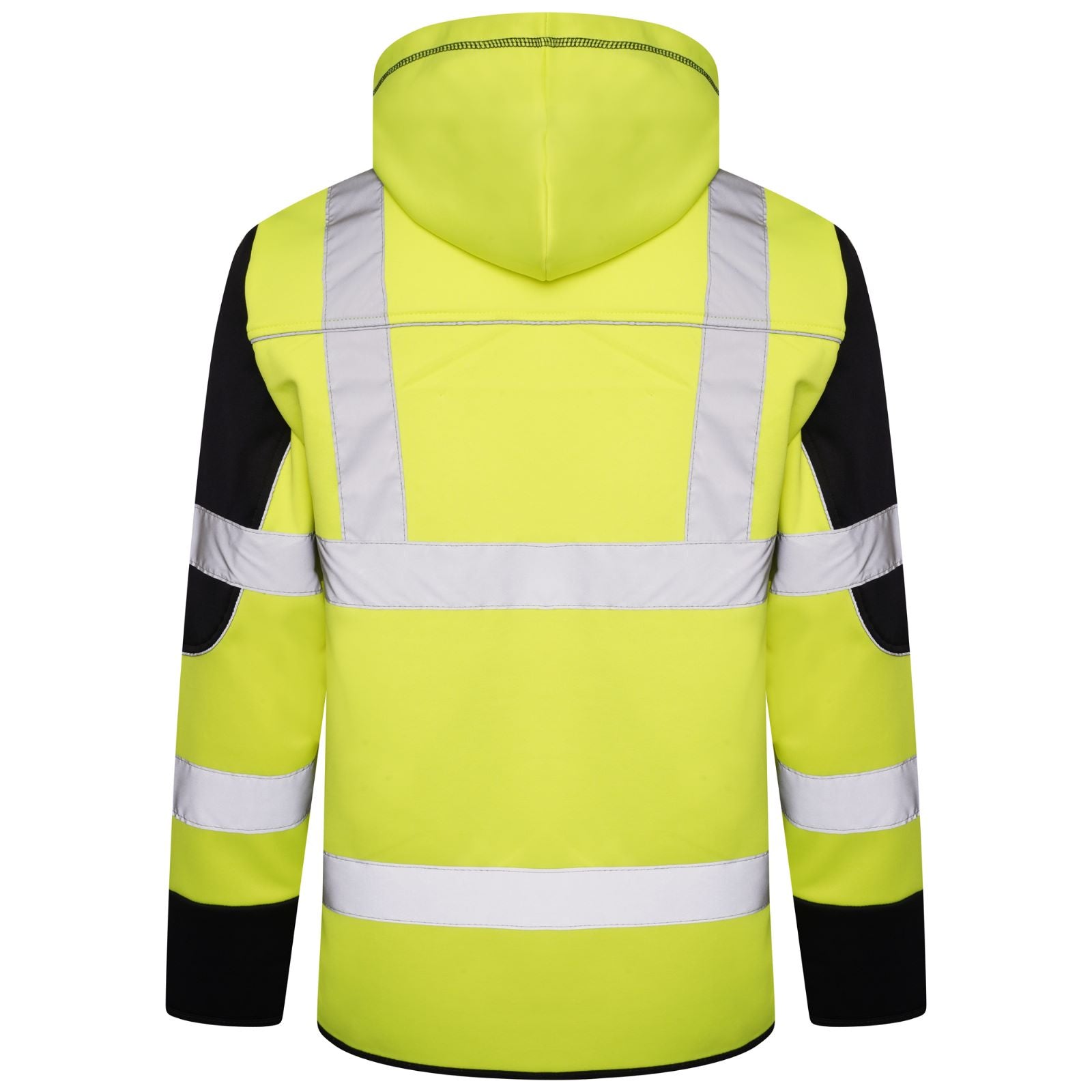 High Vis 4 Pockets  Zipper Hoodie - Yellow / Navy