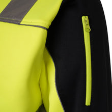 Load image into Gallery viewer, High Vis 4 Pockets  Zipper Hoodie - Yellow / Navy
